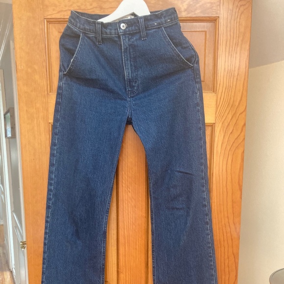 Abercrombie & Fitch 90s Relaxed Jean High Rise Dark Rinse Extra Long Inseam Sz 2 - Picture 1 of 8